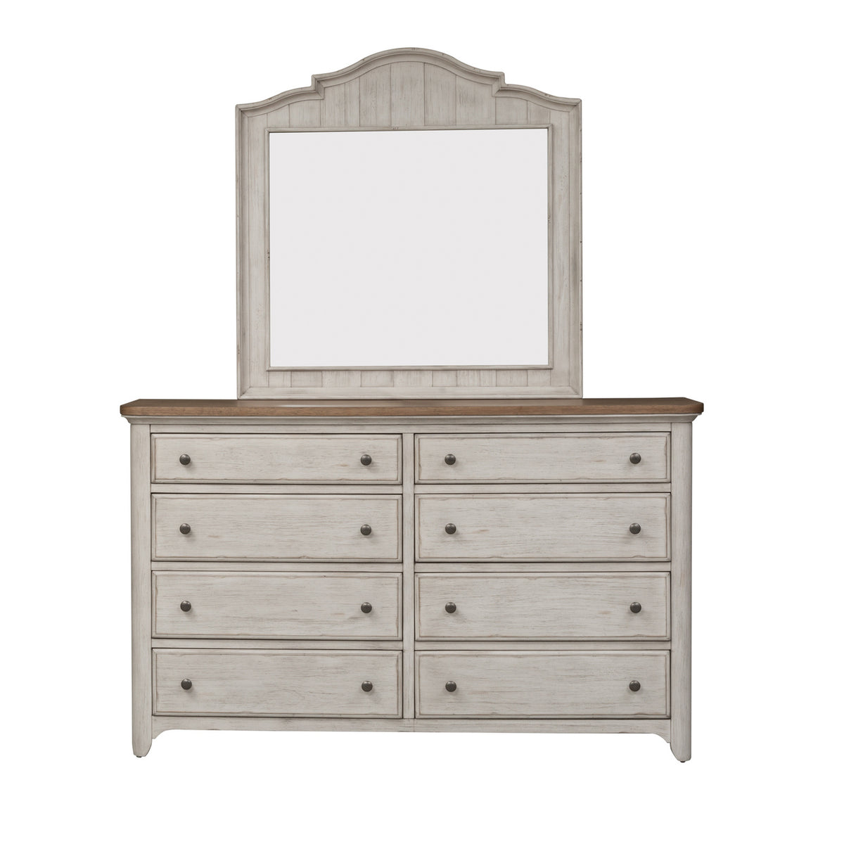 Farmhouse Reimagined Queen Poster Bed, Dresser & Mirror, Night Stand Bedroom Set