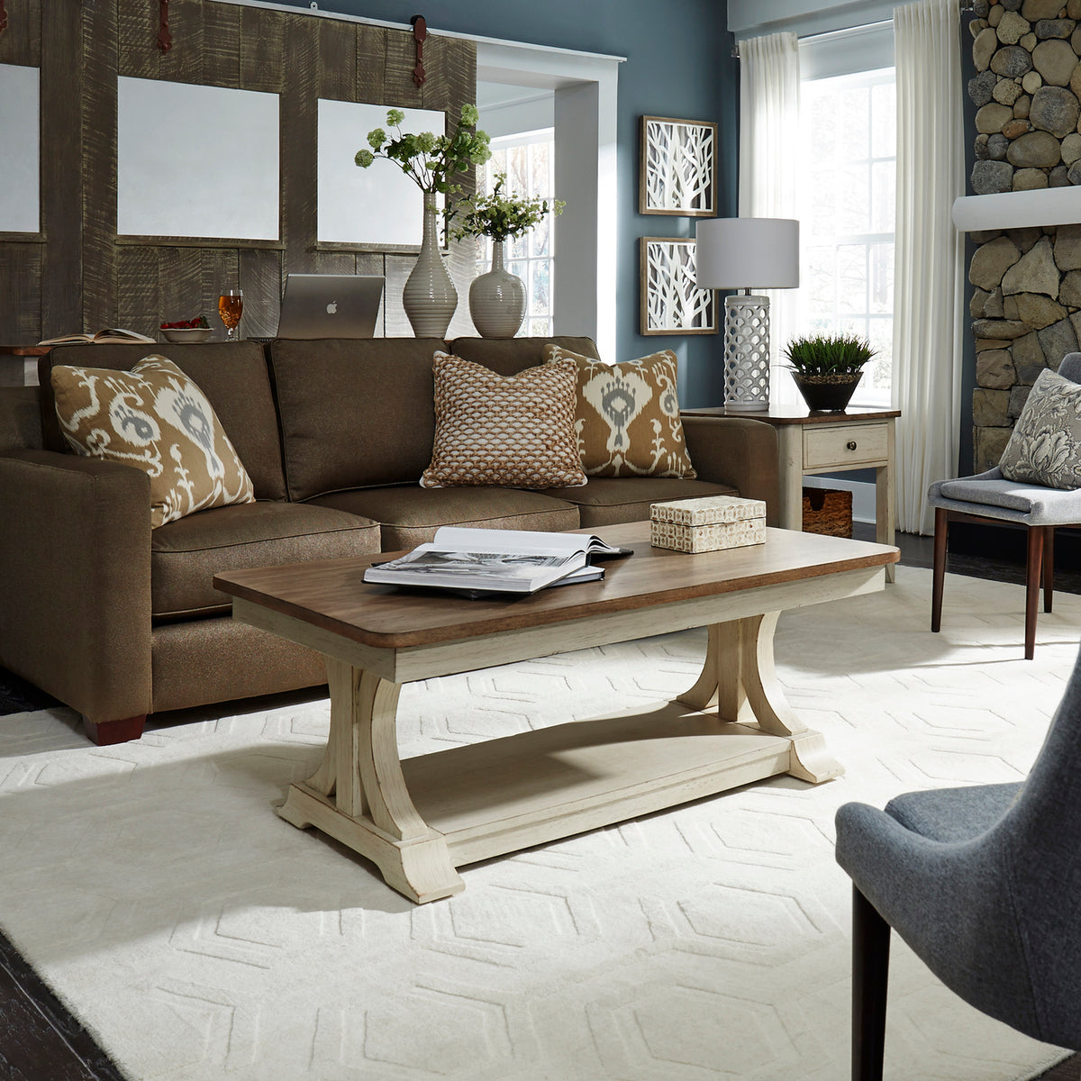 Farmhouse Reimagined 3 Piece Set (1-Cocktail 2-End Tables)