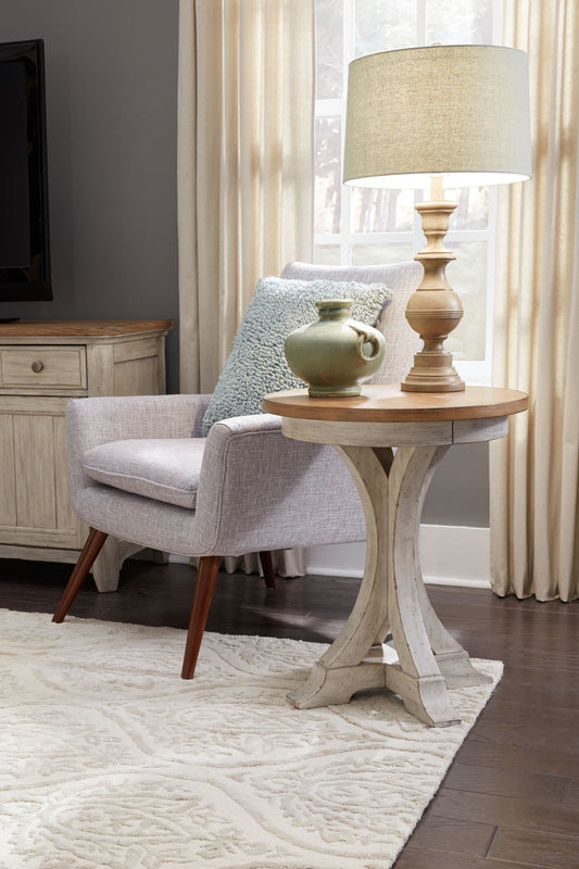 Farmhouse Reimagined Round Chair Side Table