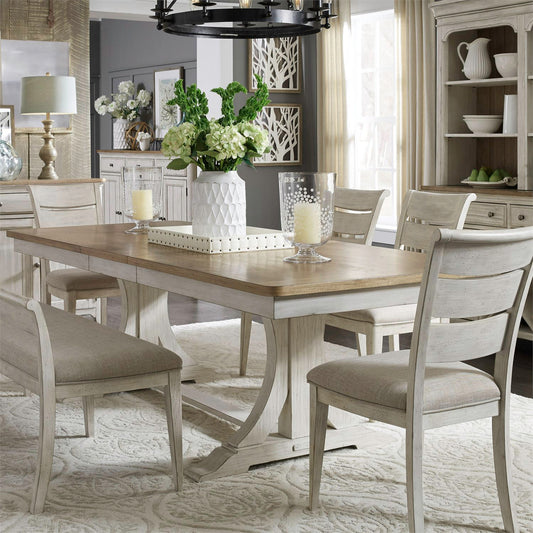 Farmhouse Reimagined 5 Piece Ped Table Set