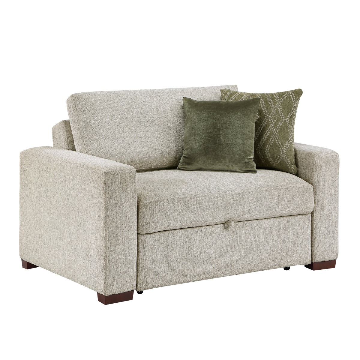 Isla Convertible Chair and a half with Pull-out Bed, Click Motion Back and Two Track Arms