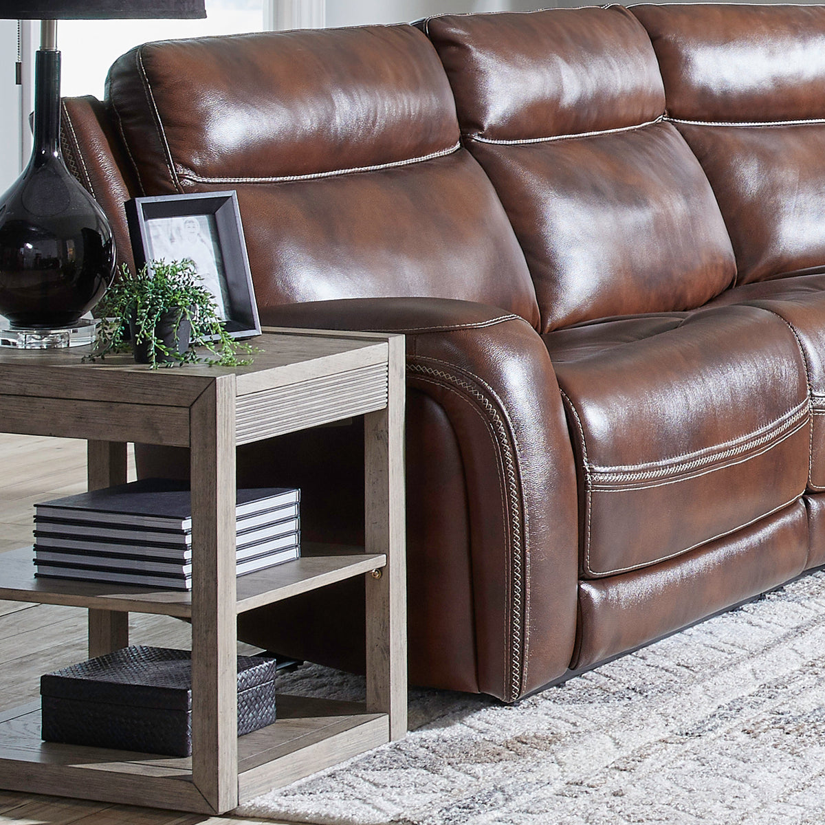 Blair L Arm Recliner P2 & ZG - Cognac