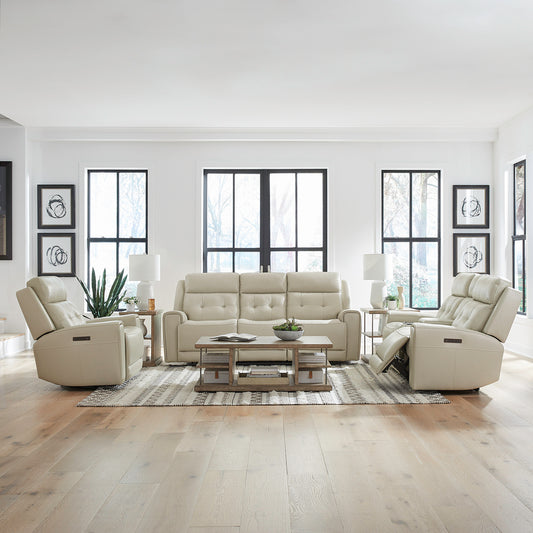 Carrington Sofa w/ Loveseat & Recliner (Baja Stone Leather)