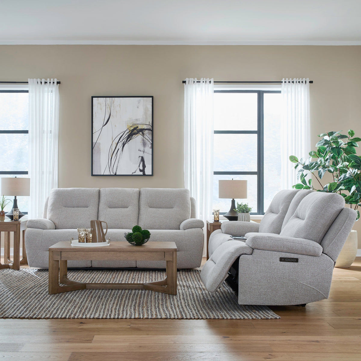 Cameron Sofa & Loveseat (Nathan Ginger Fabric)