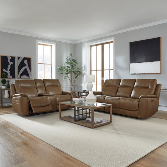 Collins Sofa & Loveseat (York Chestnut Leather)