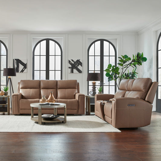 Camden Sofa & Loveseat (Aline Toast Leather)