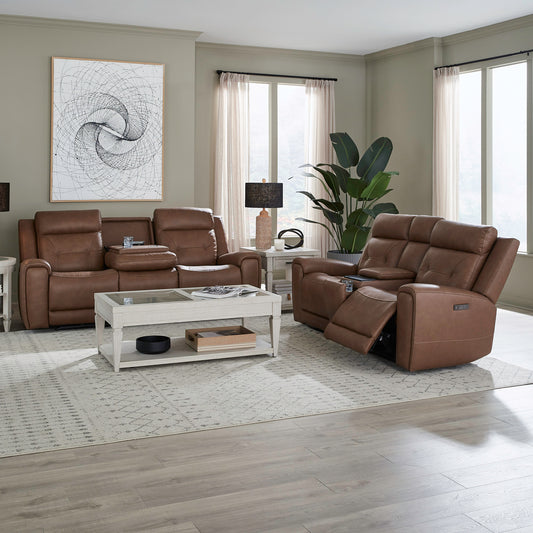 Beckham Sofa & Loveseat (Aline Saddle Leather)