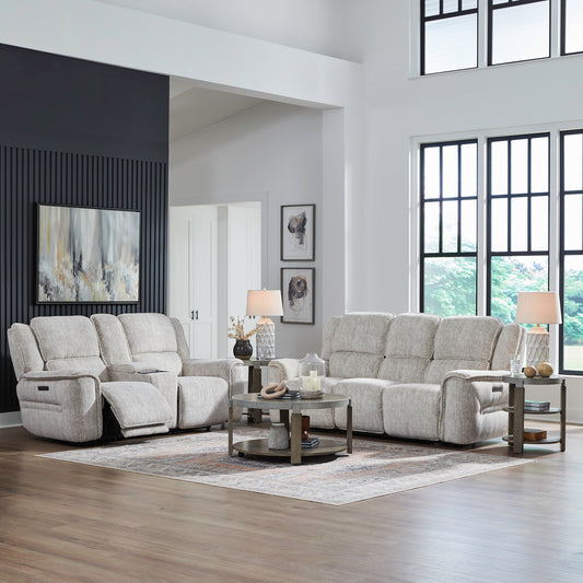 Clayton Sofa & Loveseat (Galactic Parchment Fabric)