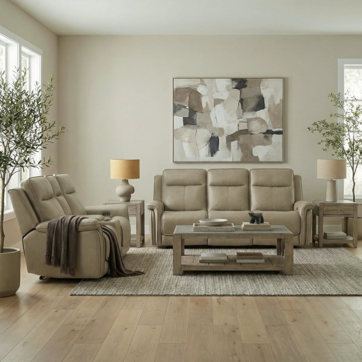 Cora Sofa & Loveseat (Aline Cashmere Leather)