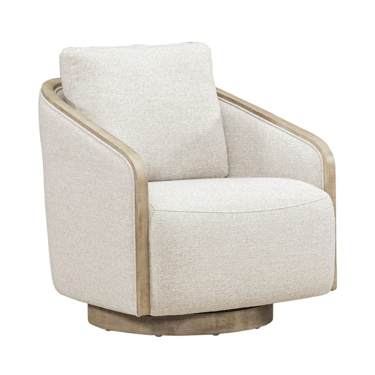 Nora Uph Swivel Accent Chair - Light Brown