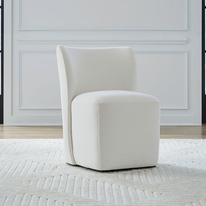 Accent Dining Chair w/ Casters - Ivory