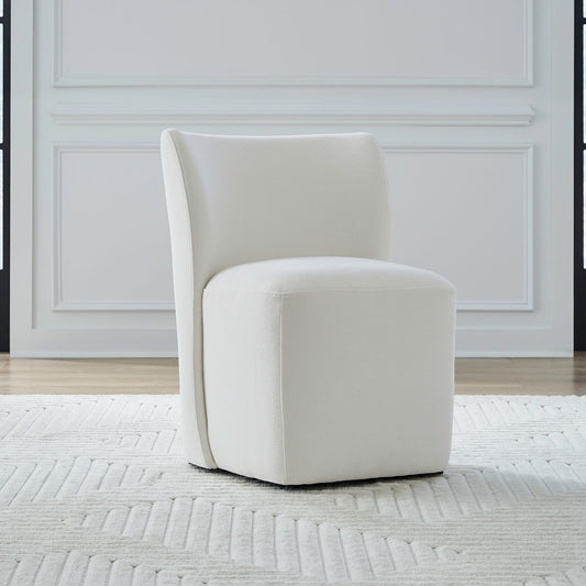 Accent Dining Chair w/ Casters - Ivory