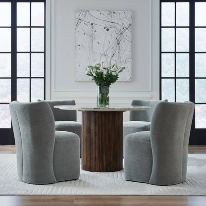 Accent Dining Chair w/ Casters - Sapphire