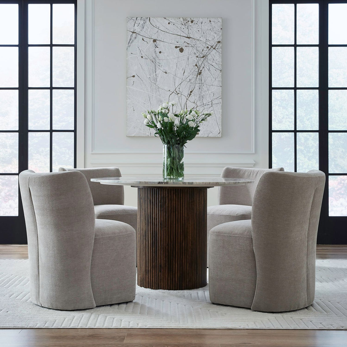 Accent Dining Chair w/ Casters - Truffle