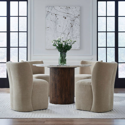 Accent Dining Chair w/ Casters - Wicker