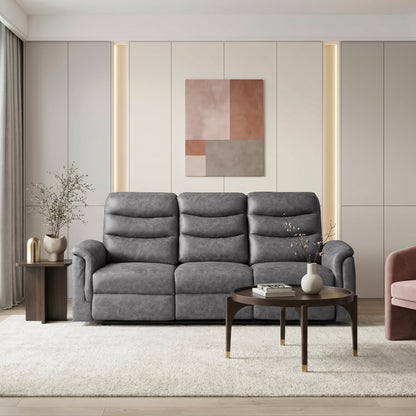 Metric Double Reclining Sofa with Drop-down Cup Holders