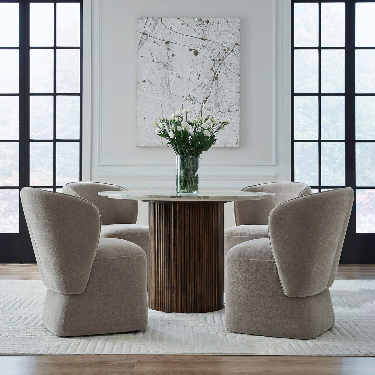 Accent Dining Chair w/ Casters - Truffle