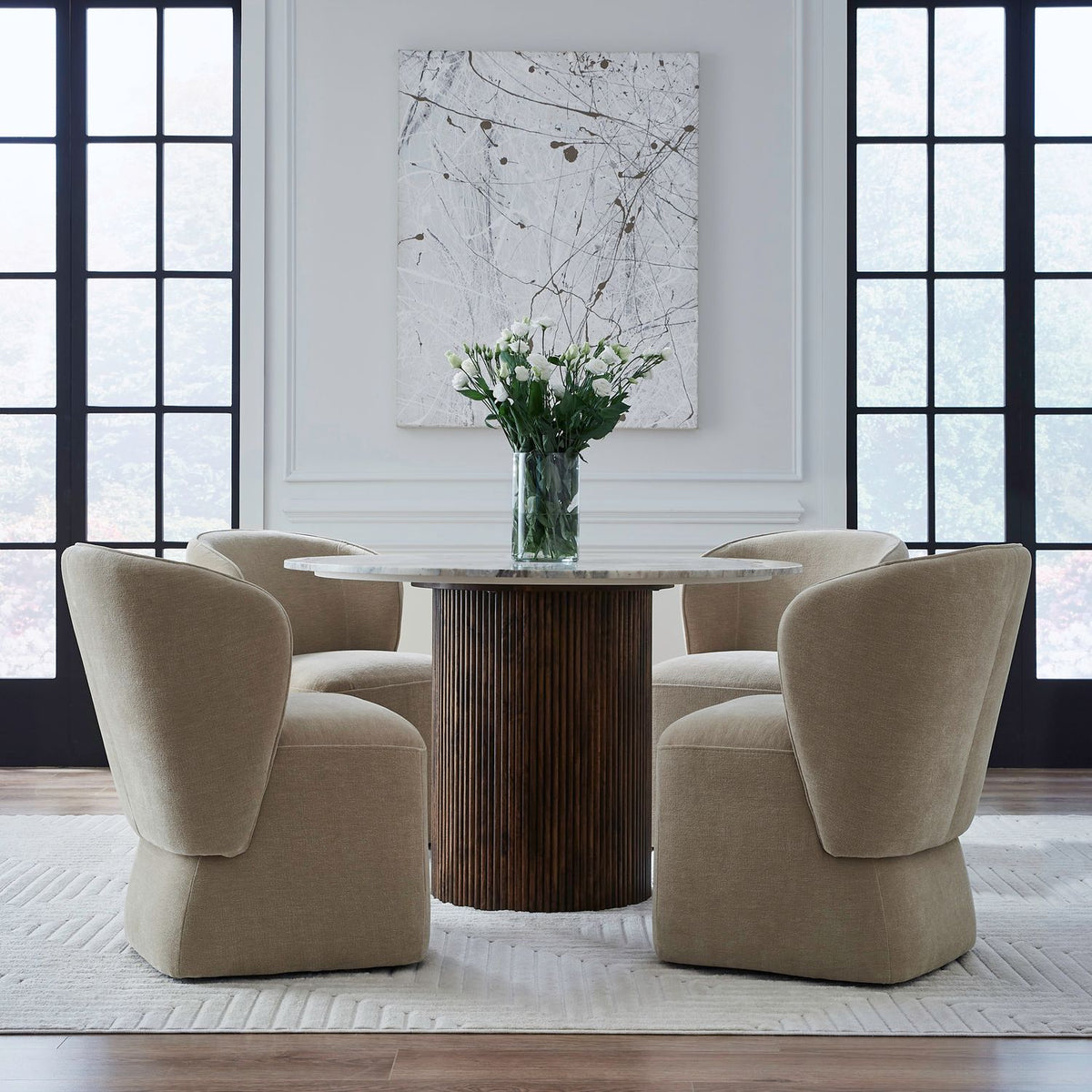 Accent Dining Chair w/ Casters - Wicker