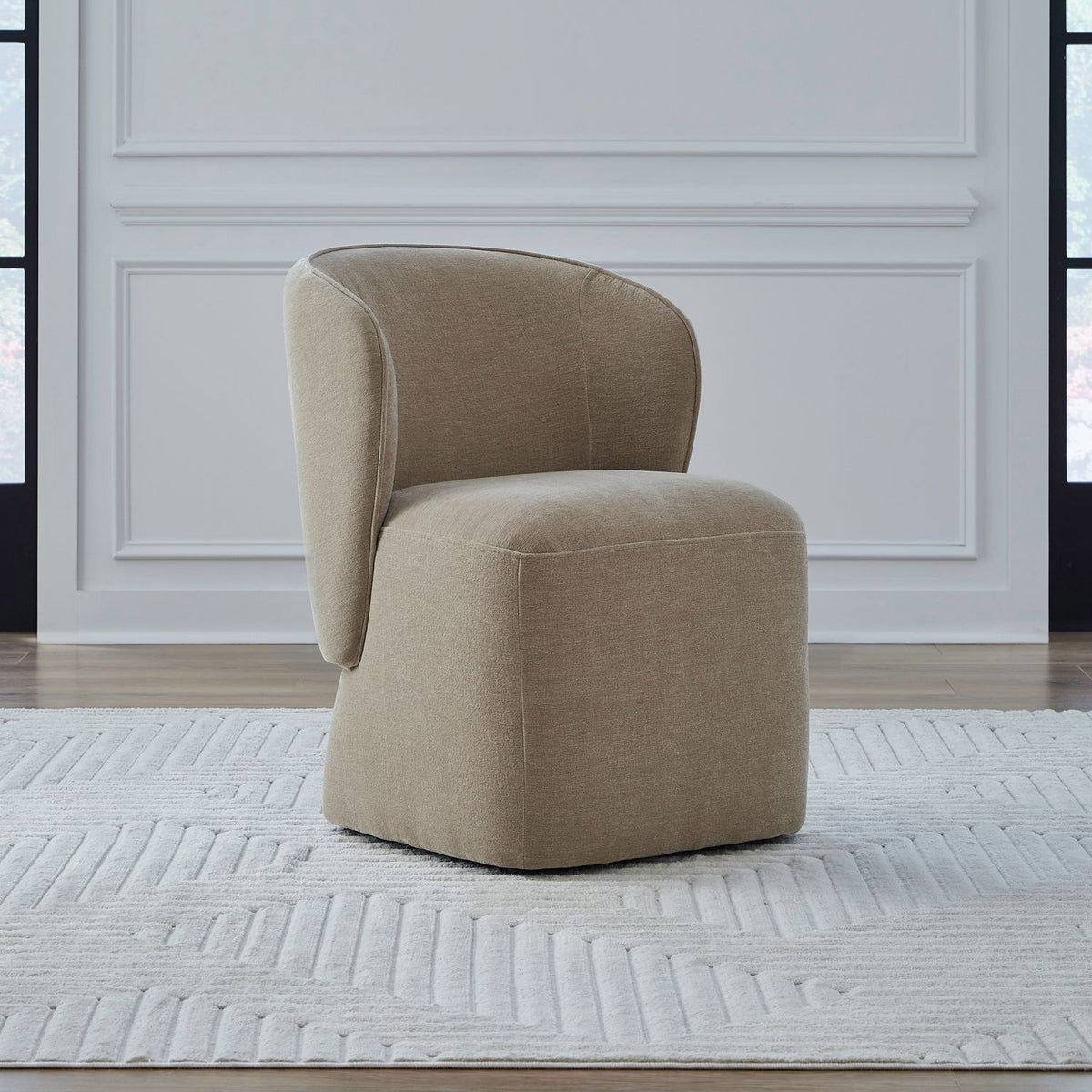 Accent Dining Chair w/ Casters - Wicker