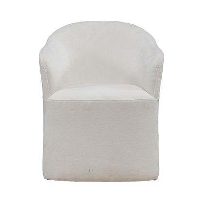 Accent Dining Chair w/ Casters - Ivory