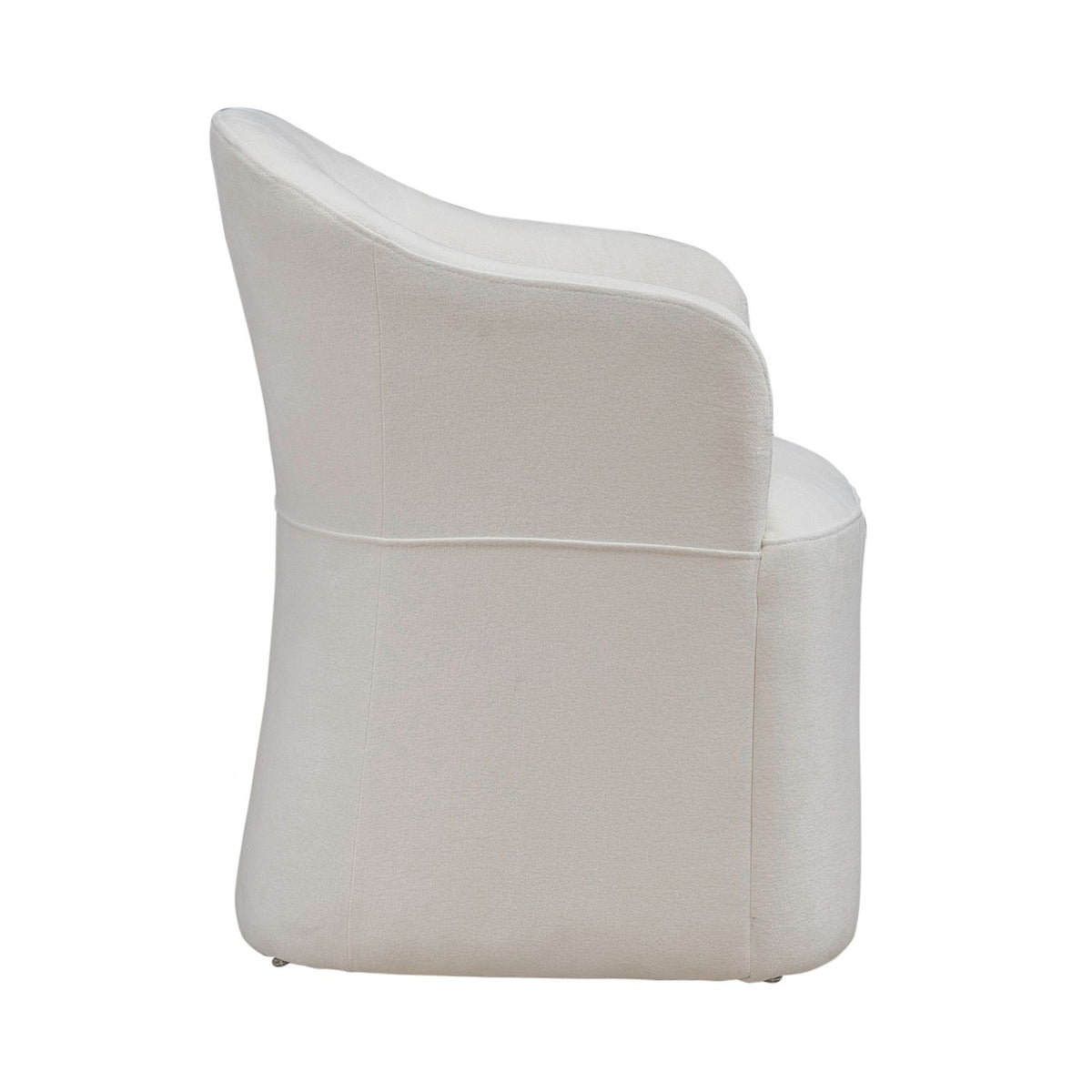 Accent Dining Chair w/ Casters - Ivory