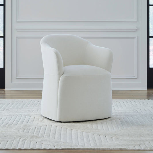 Accent Dining Chair w/ Casters - Ivory