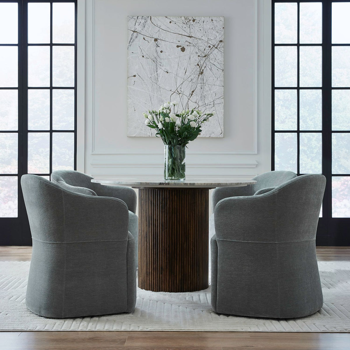 Accent Dining Chair w/ Casters - Sapphire