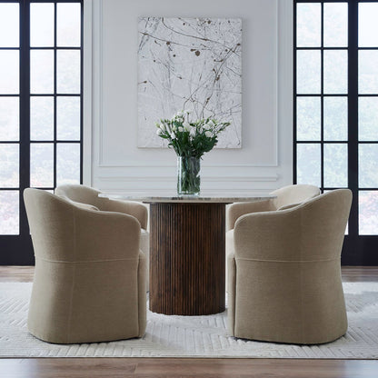 Accent Dining Chair w/ Casters - Wicker