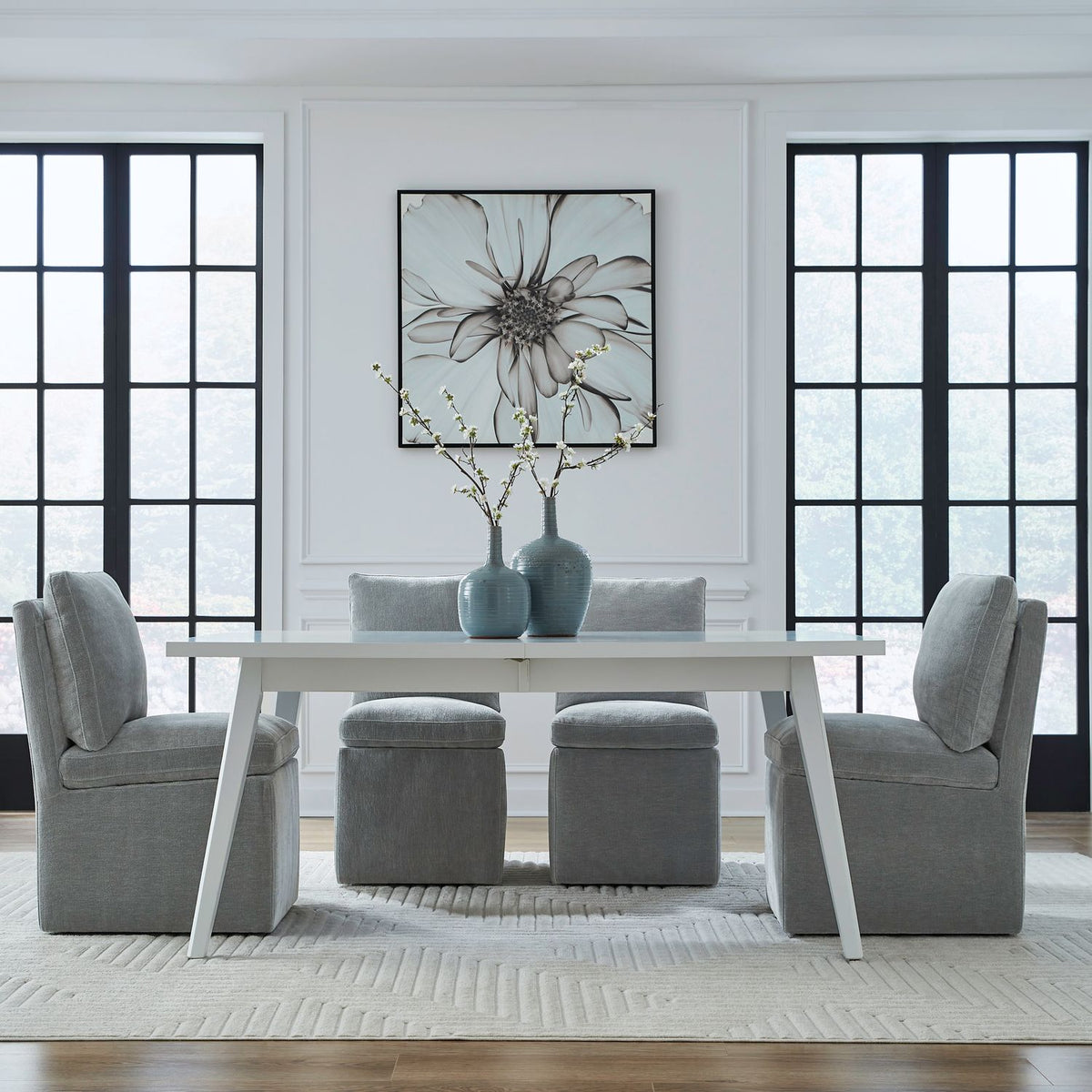 Accent Dining Chair w/ Casters - Sapphire