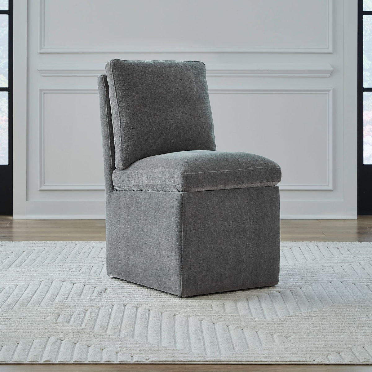 Accent Dining Chair w/ Casters - Sapphire