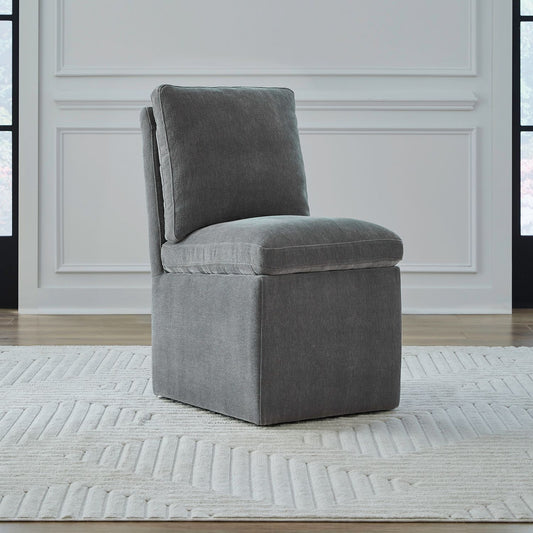 Accent Dining Chair w/ Casters - Sapphire