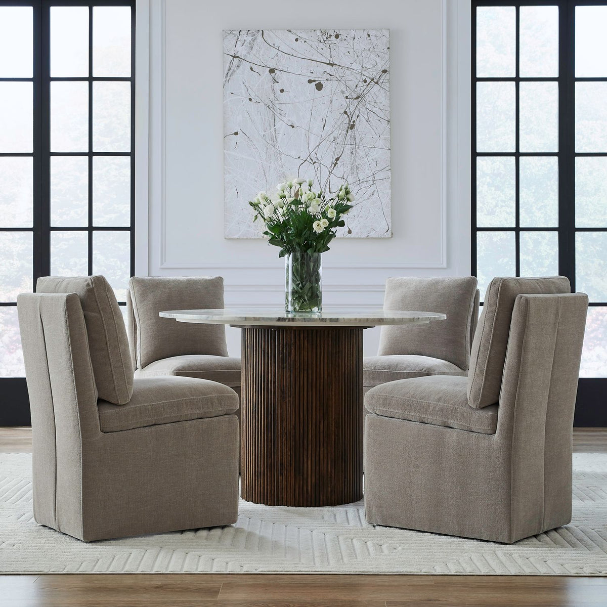 Accent Dining Chair w/ Casters - Truffle