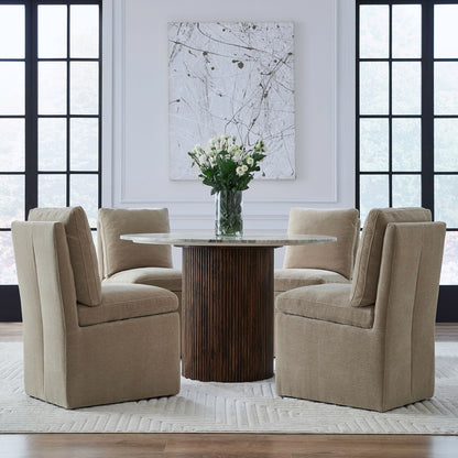 Accent Dining Chair w/ Casters - Wicker