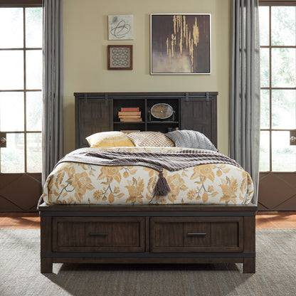 Thornwood Hills Queen Bookcase Bed, Dresser & Mirror, Night Stand Bedroom Set