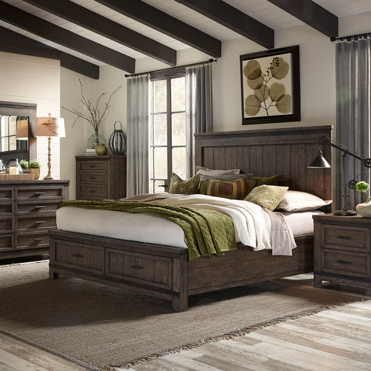 Thornwood Hills Queen Storage Bed, Dresser & Mirror, Chest, Night Stand Bedroom Set