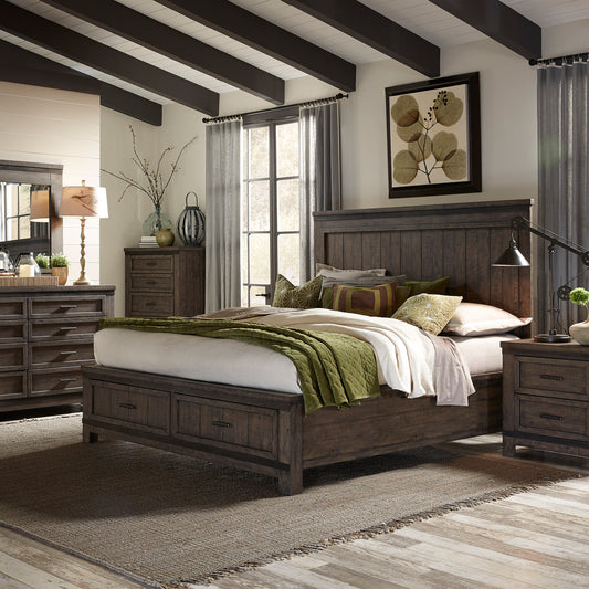 Thornwood Hills Queen Storage Bed, Dresser & Mirror, Night Stand Bedroom Set