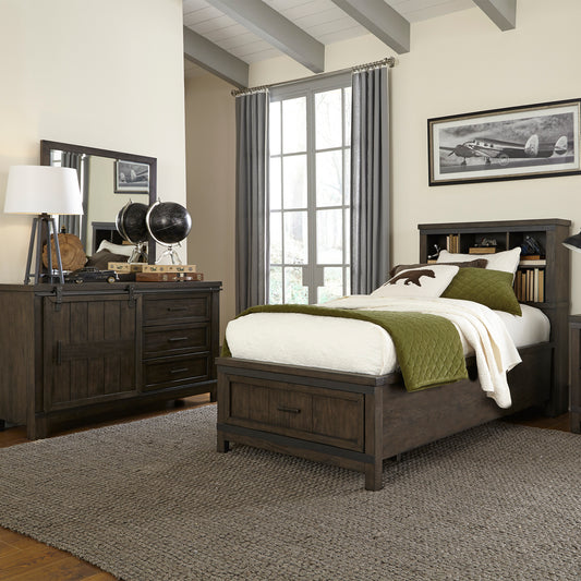 Thornwood Hills Full Bookcase Bed, Dresser & Mirror