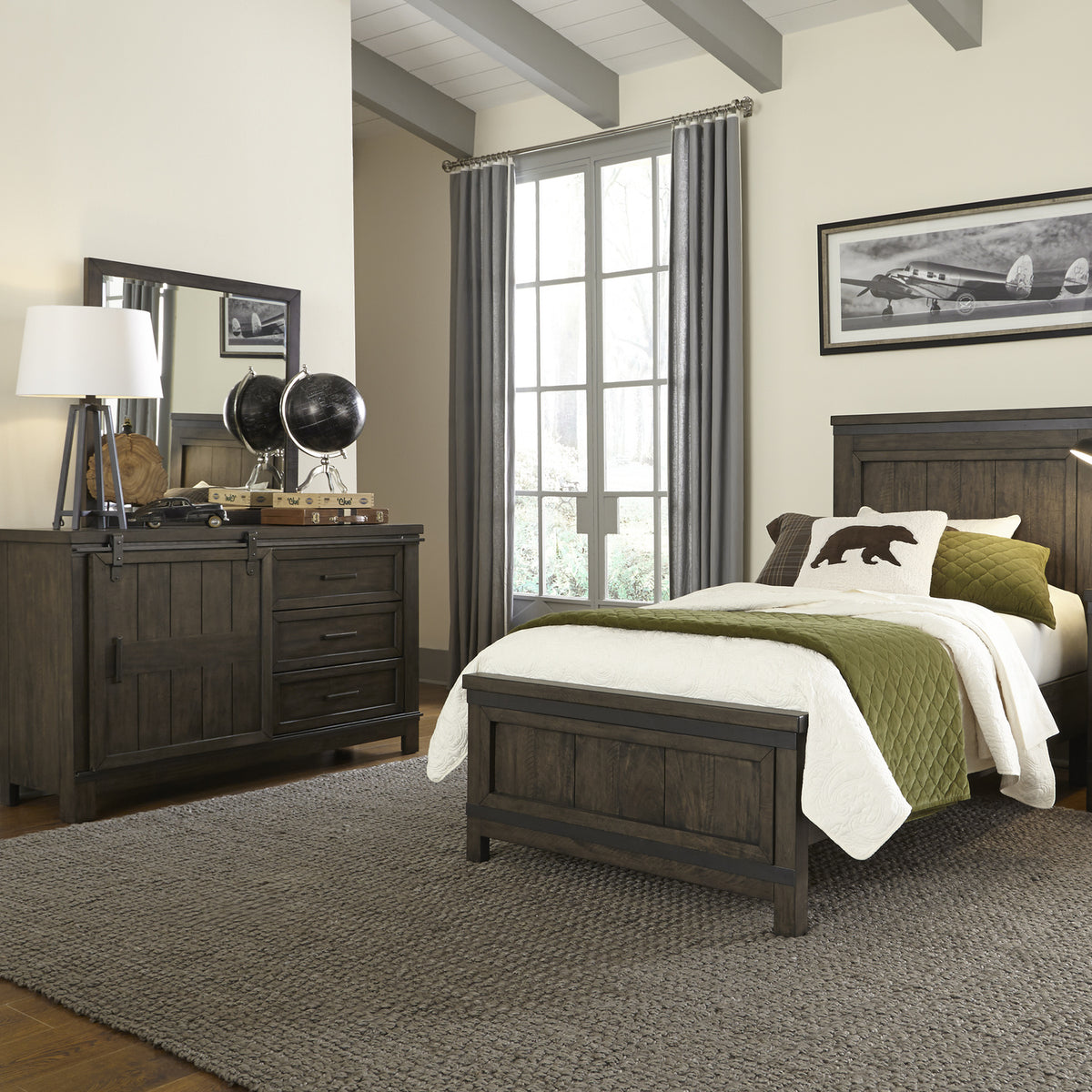 Thornwood Hills Youth Full Panel Bed, Dresser & Mirror Bedroom Set