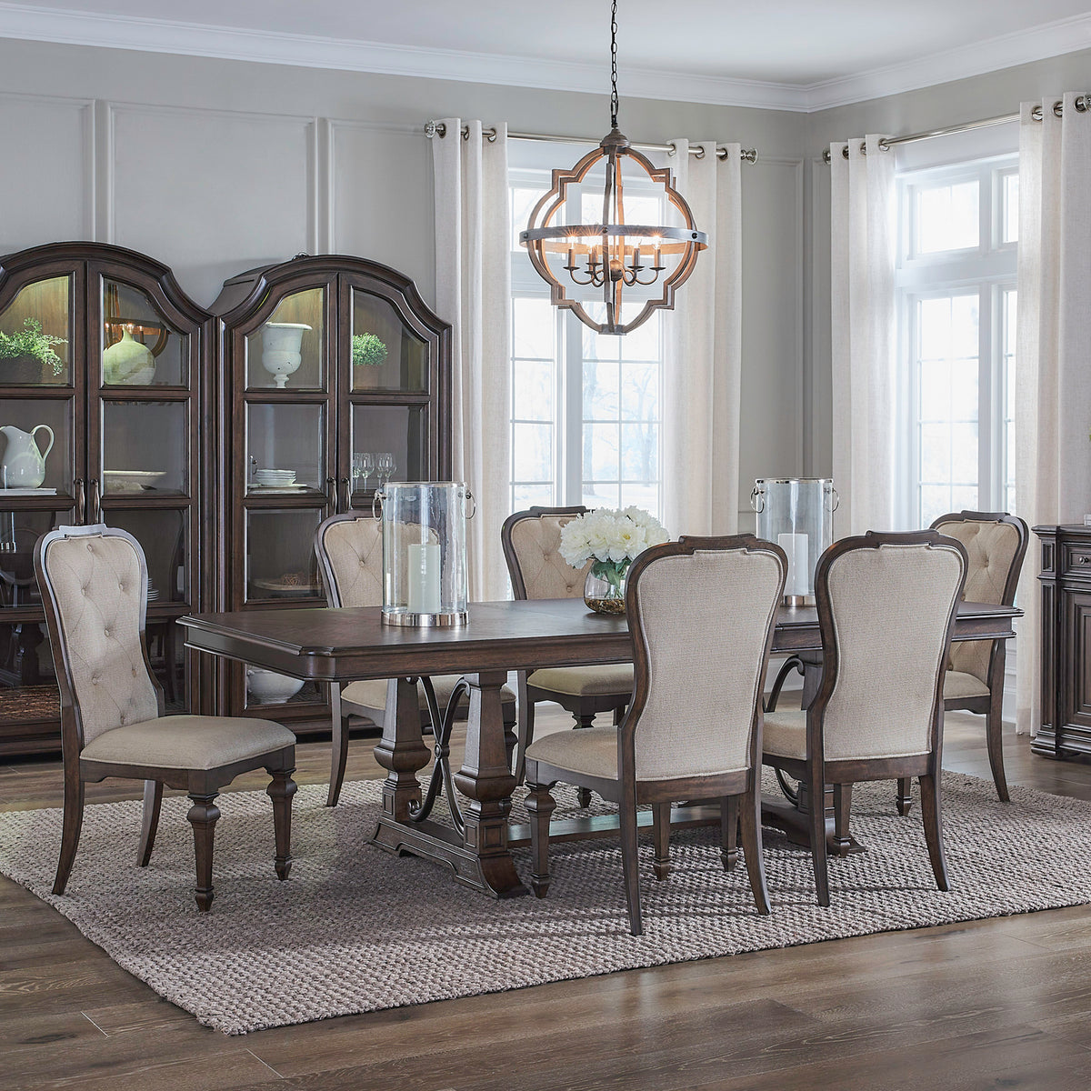 Providence Park Opt 7 Piece Trestle Table Set