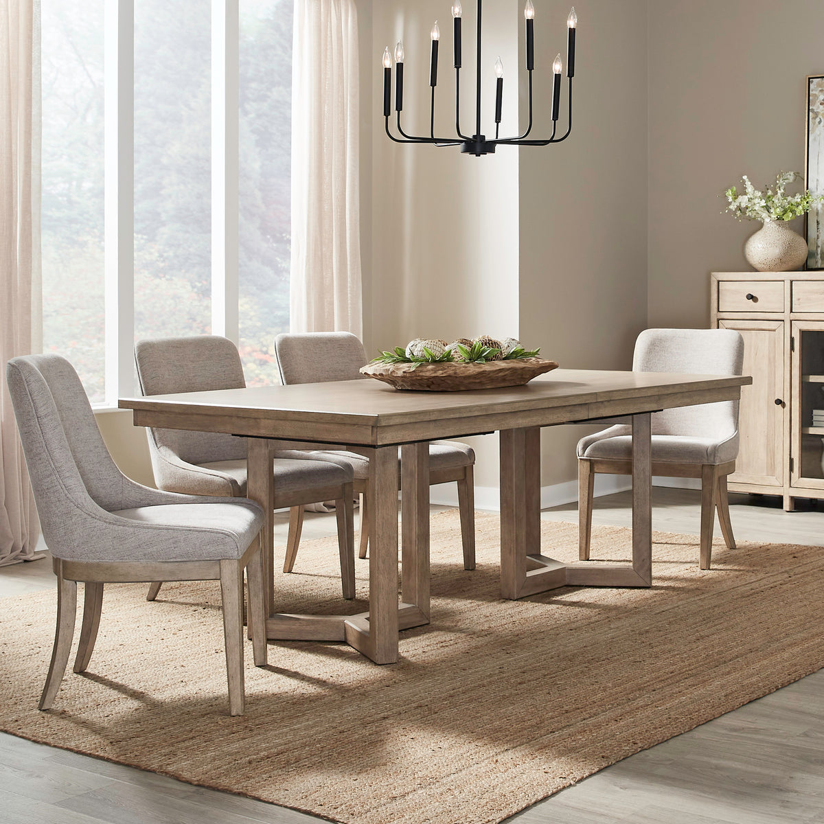 Proximity Place Opt 5 Piece Double Pedestal Table Set