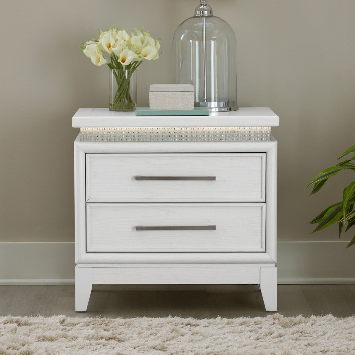 Reflections Nightstand w/ Lights and Charging Station