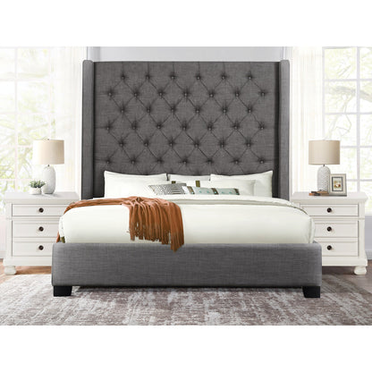 Naples Bed With Dark Gray Fabric
