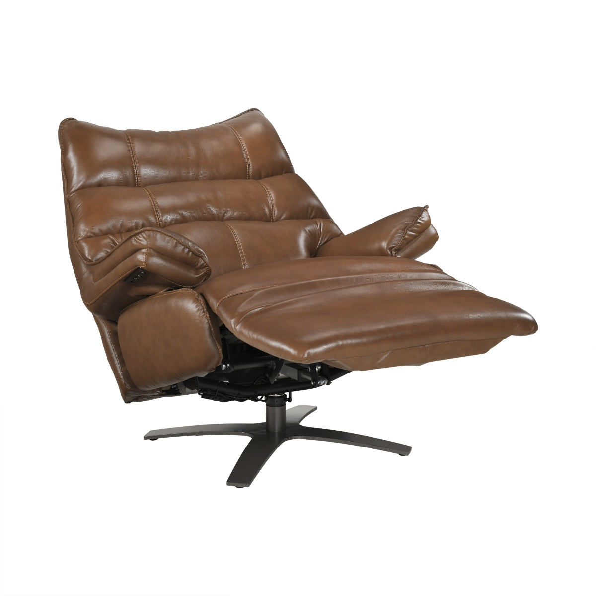 Fulcrum Power Reclining Swivel Chair with Manual Adjustable Headrest