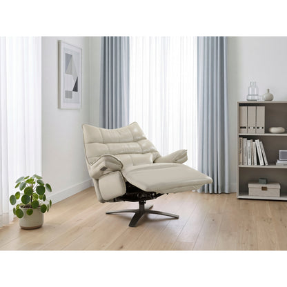 Fulcrum Power Reclining Swivel Chair with Manual Adjustable Headrest