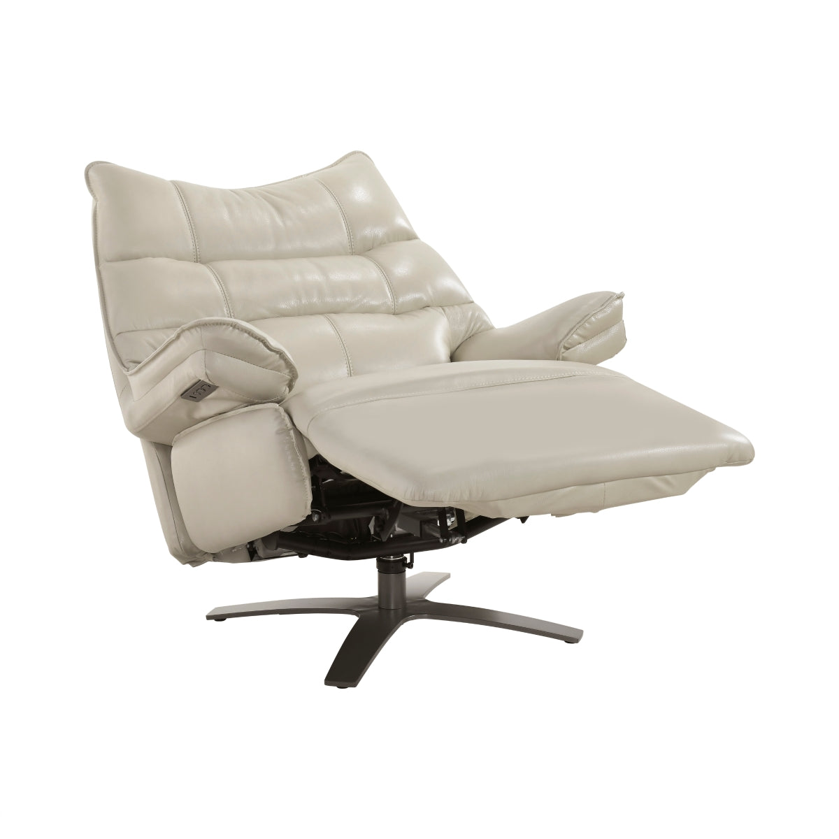 Fulcrum Power Reclining Swivel Chair with Manual Adjustable Headrest