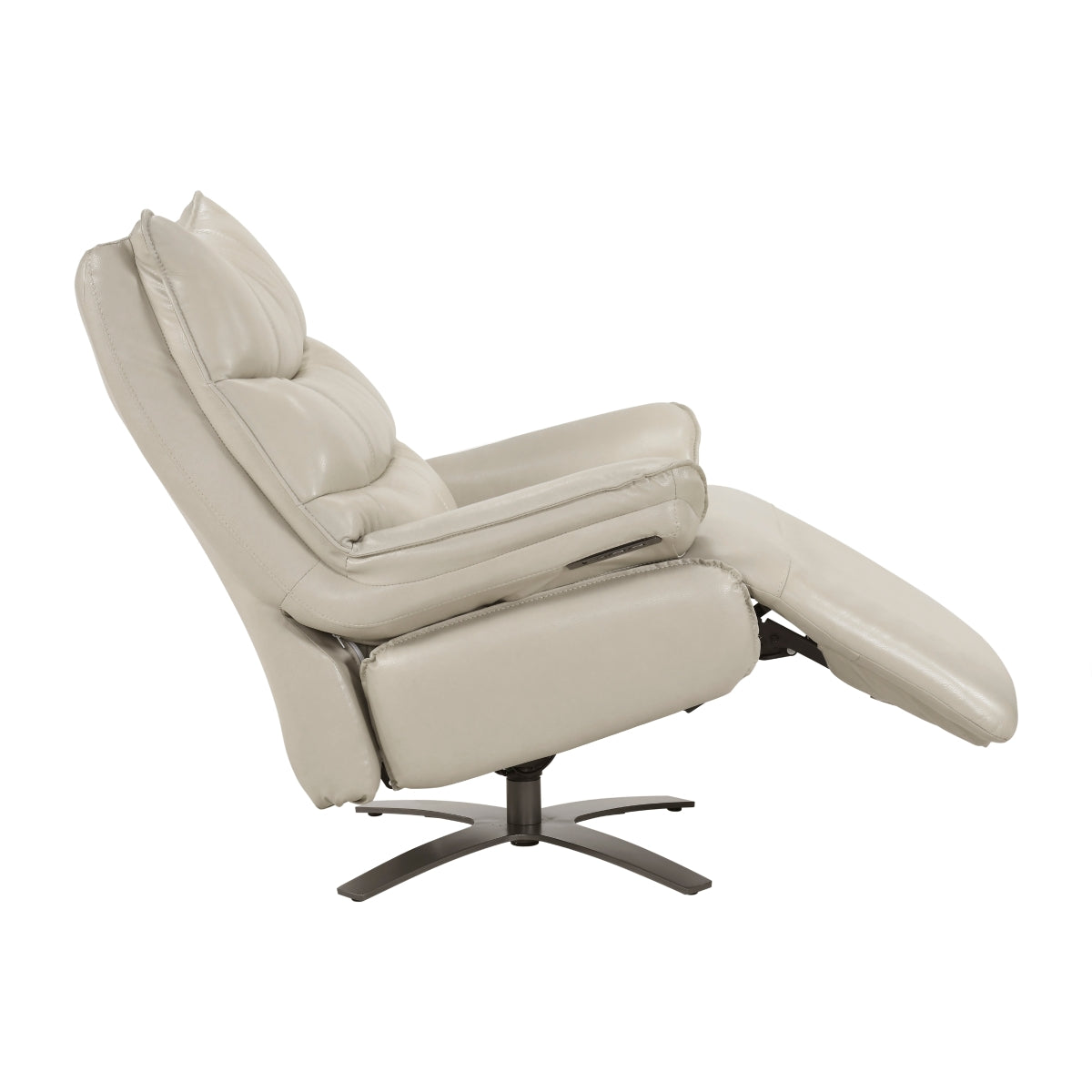 Fulcrum Power Reclining Swivel Chair with Manual Adjustable Headrest