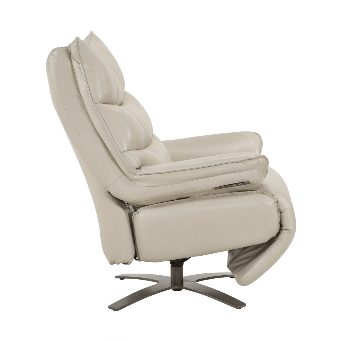 Fulcrum Power Reclining Swivel Chair with Manual Adjustable Headrest