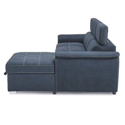 Ferriday 2-Piece Sectional with Adjustable Headrests, Pull-out Bed and Right Chaise with Hidden Storage