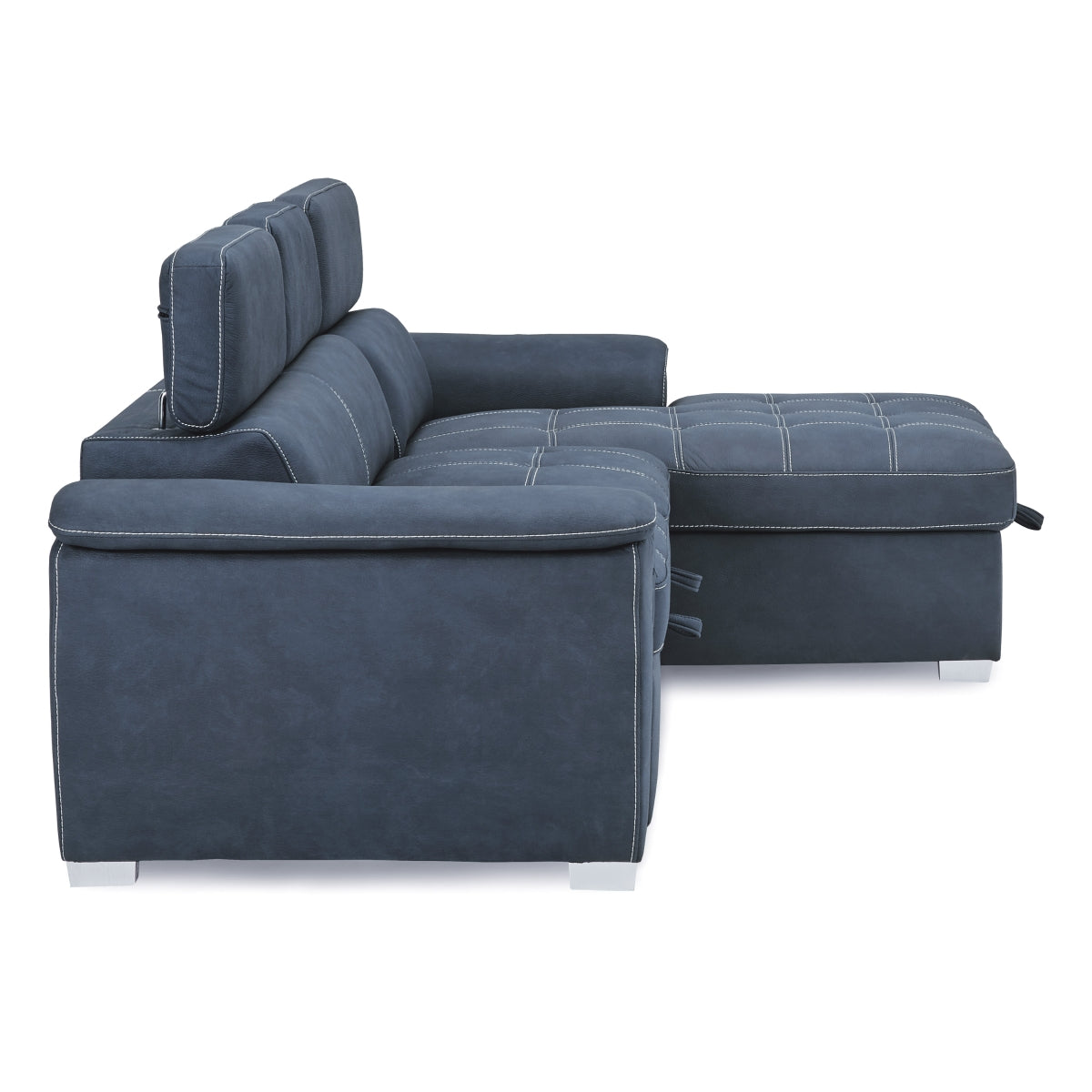 Ferriday 2-Piece Sectional with Adjustable Headrests, Pull-out Bed and Right Chaise with Hidden Storage