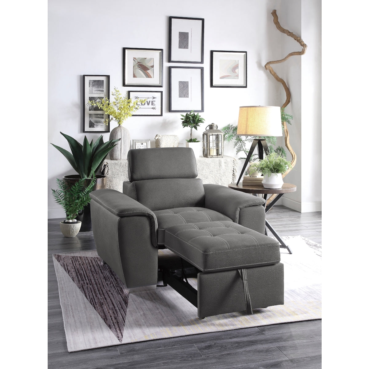 Ferriday Chair with Pull-out Ottoman